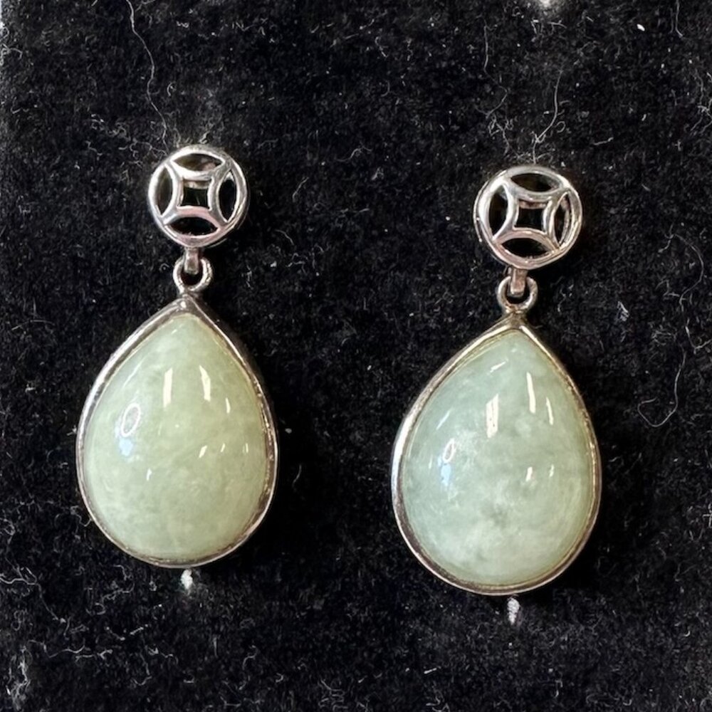Sterling SIlver and Amazonite Tear Drop Dangle from Stud Earrings